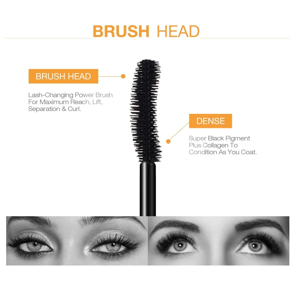 3D Mascara Verlängerung Schwarz Wimpern Wimpern Verlängerung Wimpern Pinsel Schönheit Make-Up Langlebige Gold Farbe Mascara