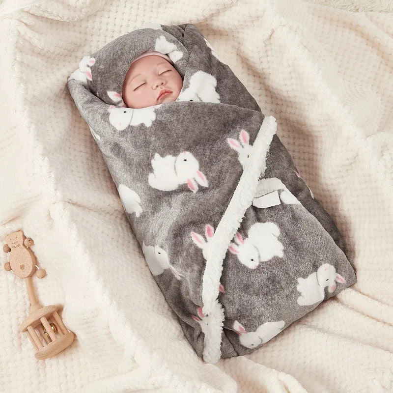 Winter Baby Decke Baby Swaddle Wrap Flanell Lamm Fleece Warme Quilt für Neugeborene Bettwäsche Weiche Baby Kinderwagen Decke Manta Bebe