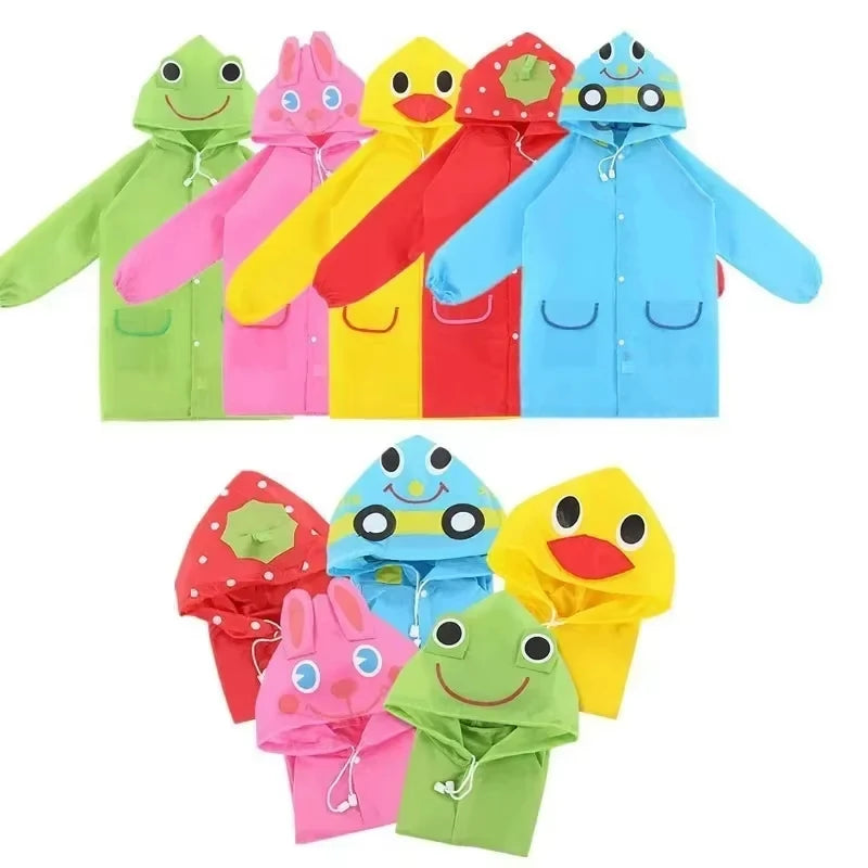 Kids Cartoon Animal Raincoat