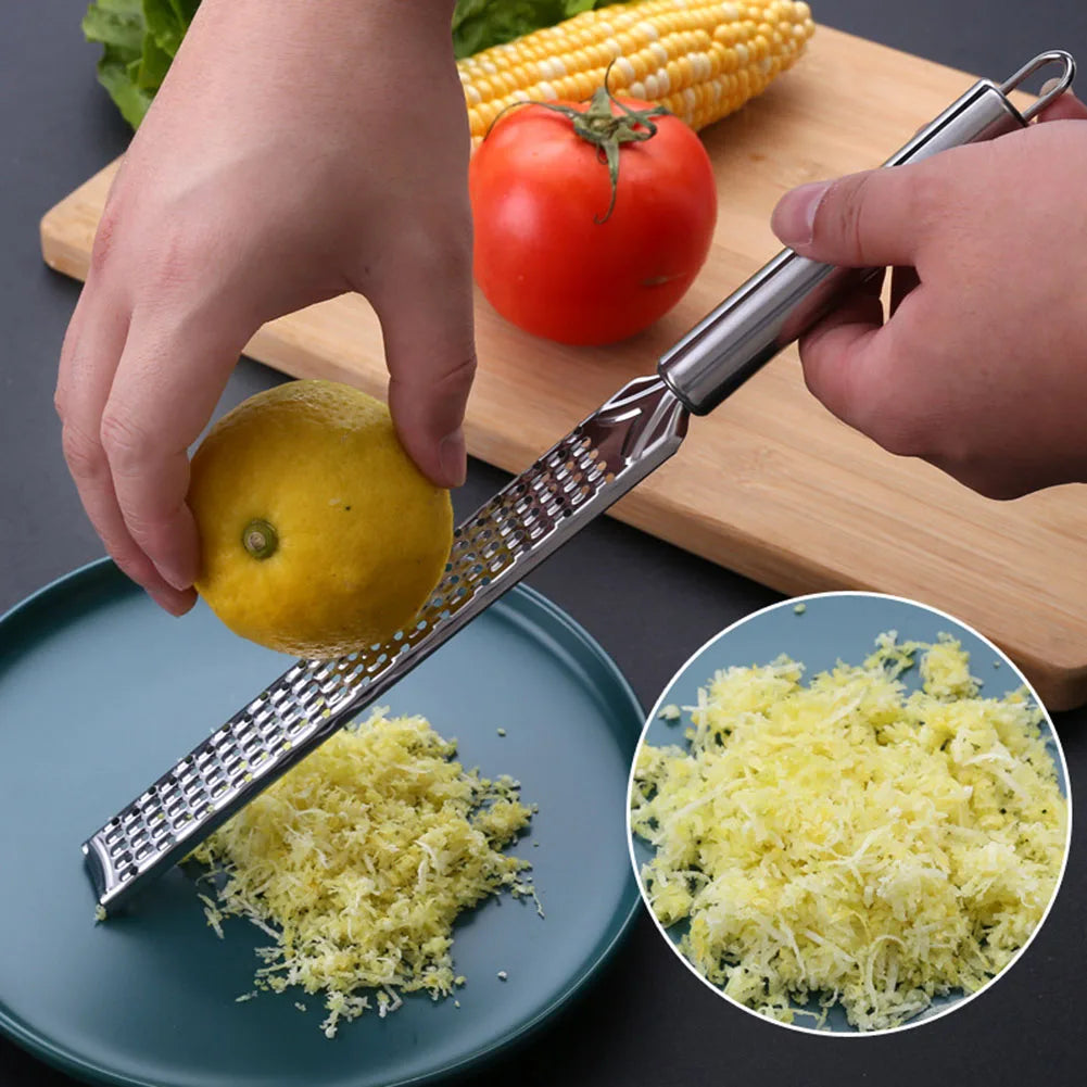 20 cm Küchenreibe Zitrone Zitrusfruchtschäler Ingwer Knoblauch Lange Schokoladenreibe Käse Gewürze Edelstahlreibe Küche
