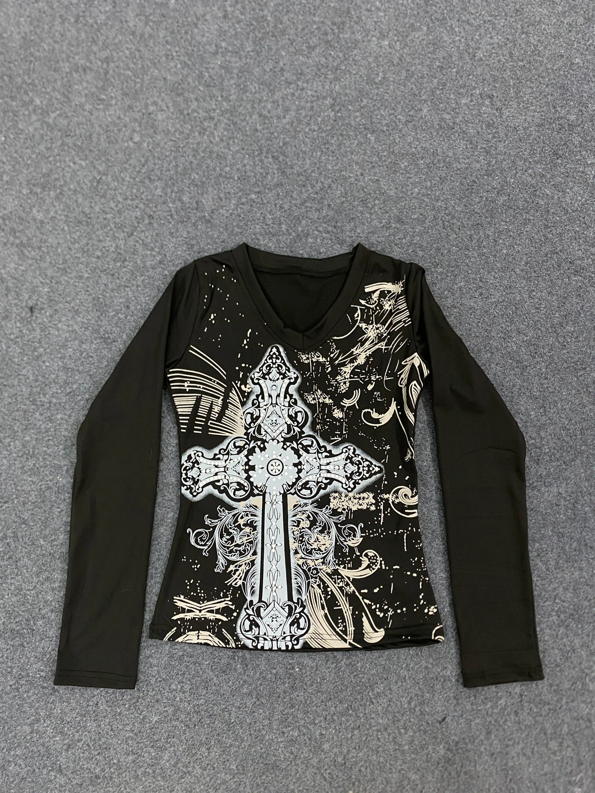 Koreanische Y2K-Stil Autumn-Winter-new Langarm-Top-Print Women Langarm-Top-T-Shirt daily Package