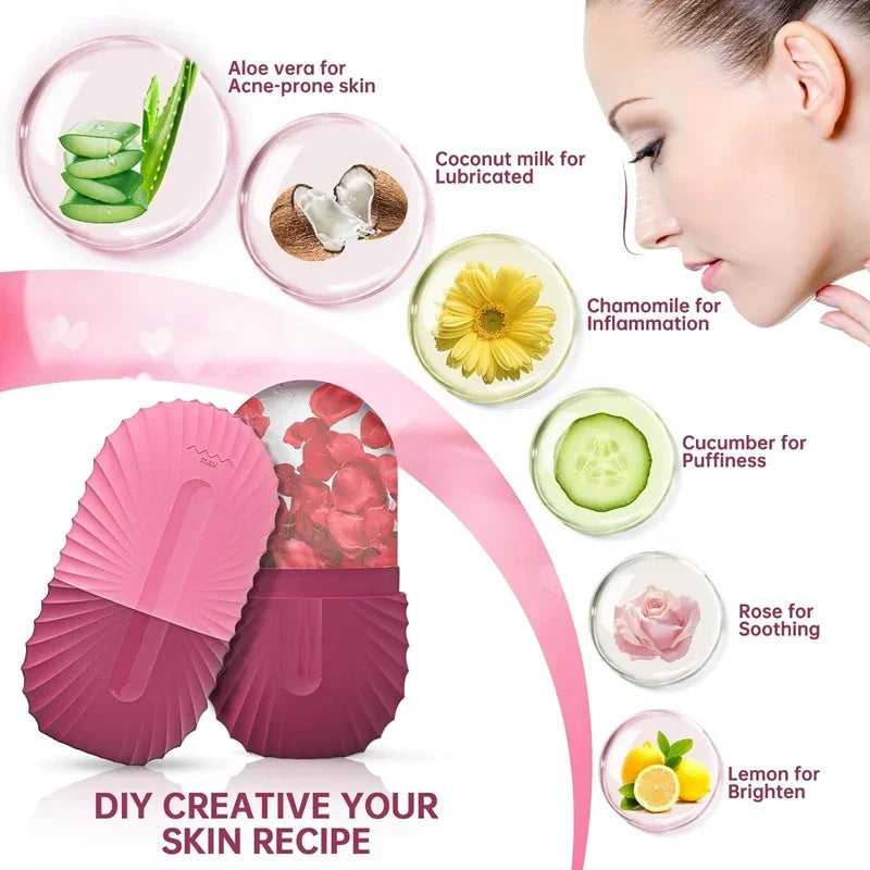 Eis Gesicht Roller Eiswürfel Schönheit Massage Silikon Eis Form Für Augen Schwellungen Eis Gesichts Roller Schrumpfen Poren
