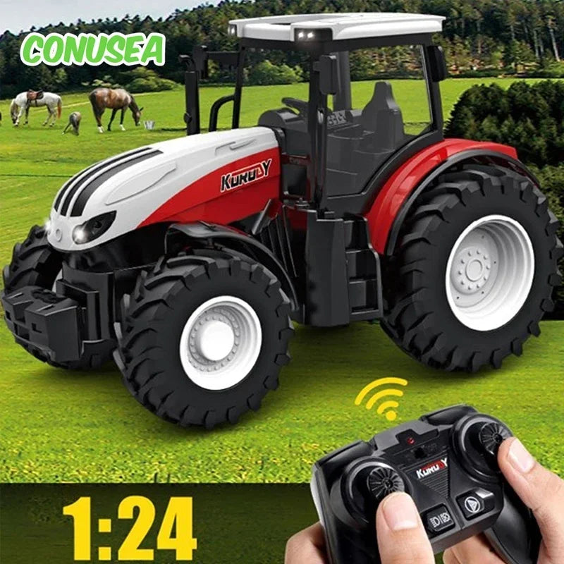Fernbedienung Traktor RC Bauernhof Lkw Auto Anhänger 2,4G Landwirtschaft Simulator Lkw Miniatur Bauernhof Fahrzeug Spielzeug Modell Kinder Junge