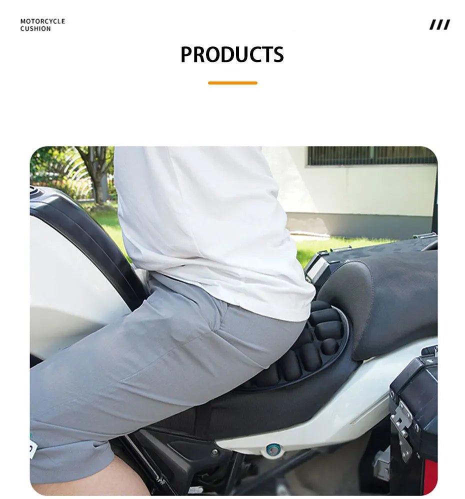 Motorrad 3D-Sitzkissen Schwarzer Schaumstoff Weich Komfortabel Atmungsaktiv EVA-Sitzbezüge Matten Motorräder Elektrofahrrad Zubehör