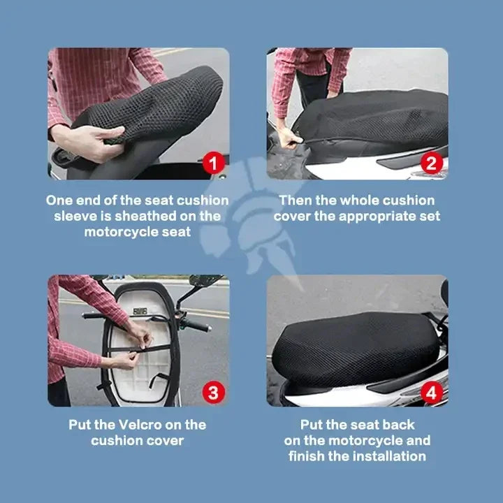 Sommer Cool 3D Mesh Motorrad Sitzbezug Atmungsaktive Roller Sitzbezüge Kissen Anti-Rutsch-bezug Grid Schutz pad