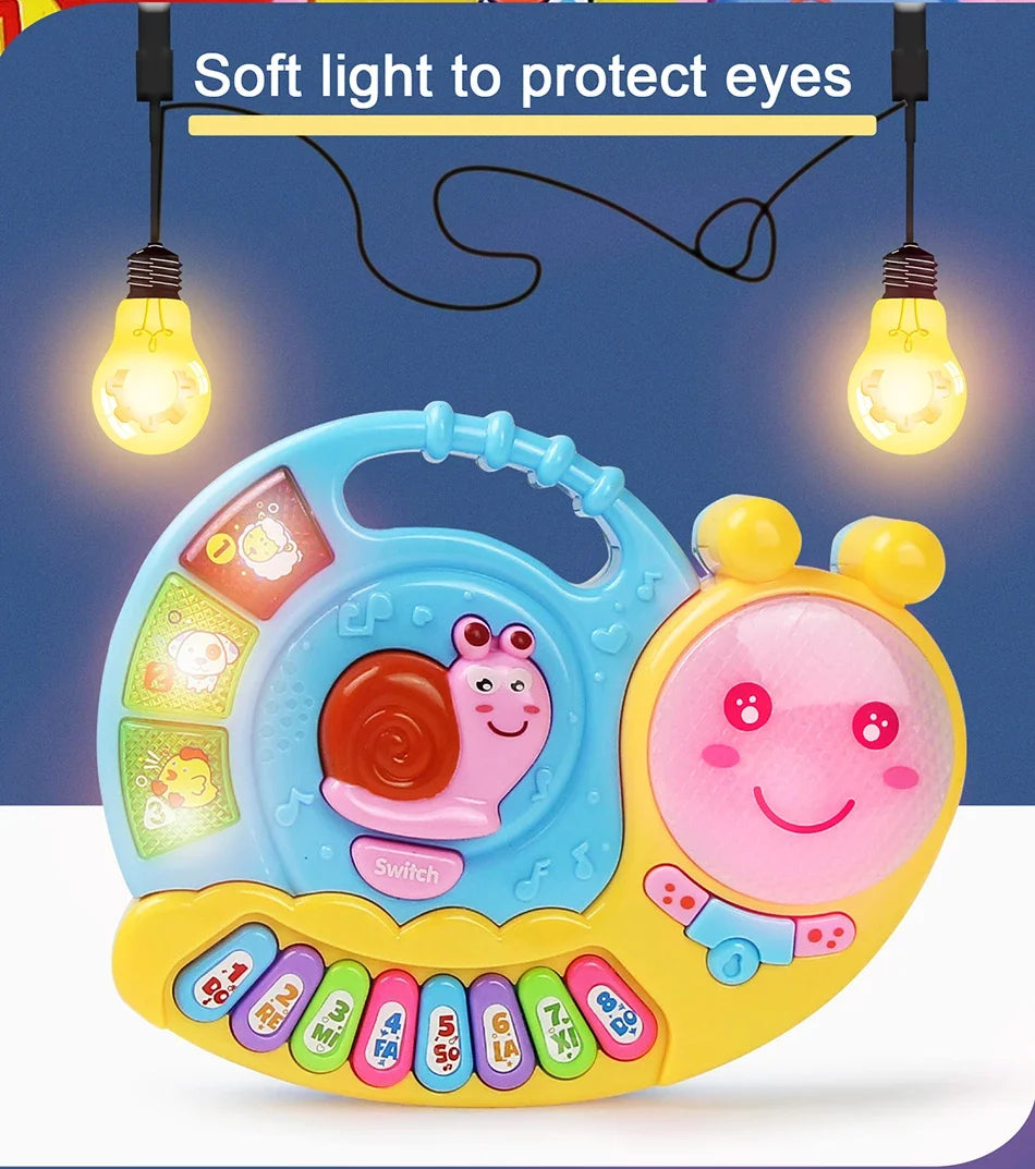 Baby-Musikspielzeug mit Tierklang, Kinder-Klaviertastatur, elektrisches blinkendes Musikinstrument, frühes Lernspielzeug für Kinder
