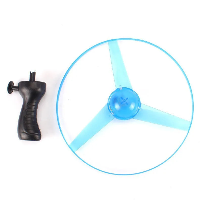 Leuchtende Fliegende Scheibe Propeller-Spielzeug LED-Beleuchtung Zugschnur Fliegendes UFO-Spielzeug Kreisel Outdoor-Spiel Sport-Spielzeug Geschenk