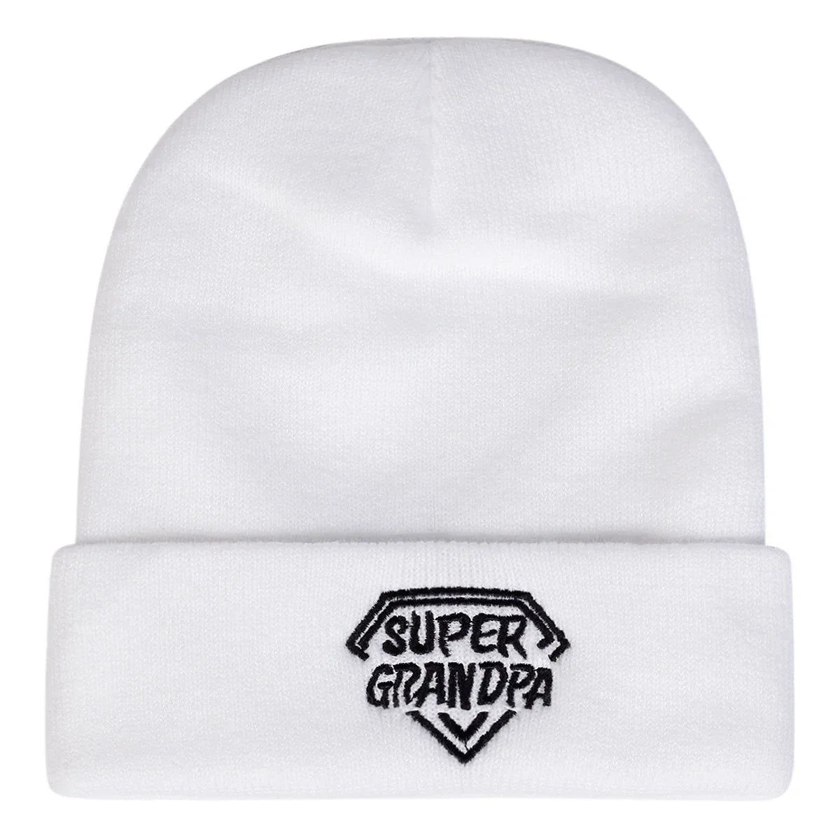 Unisex SUPER GRANDPA Diamant-Stickerei Mützen Herbst Winter Warme Beanie-Mützen für Damen und Herren