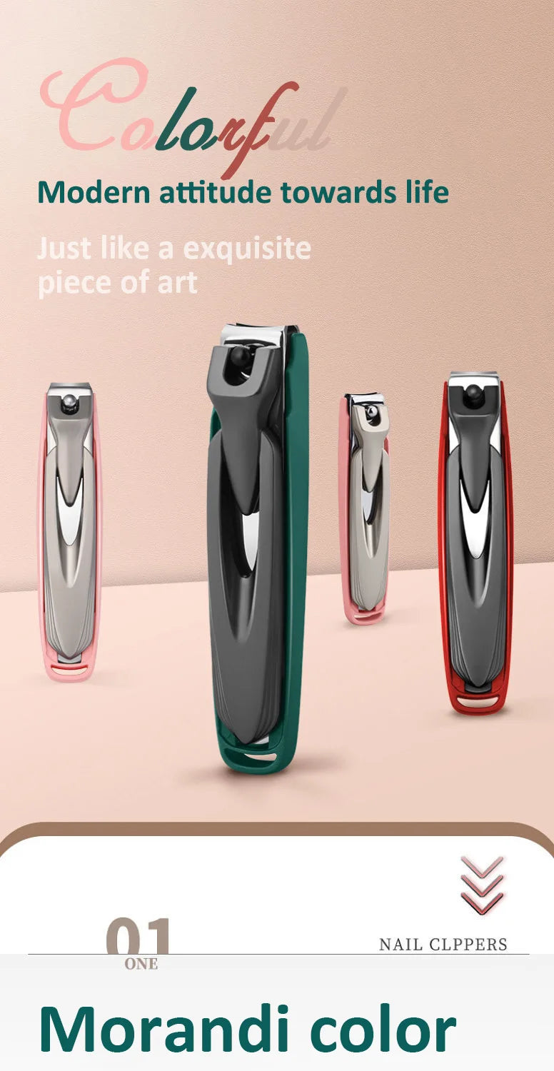 Colorful Nail Clippers, Splash-Proof, Nail Cutter, Detachable Design, Fingernail Clippers, Stainless Steel, Manicure Nail Tool