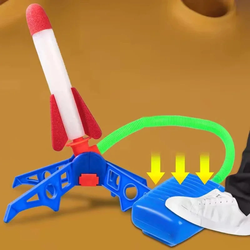 Kinder im Freien Rakete Fuß pumpe im Freien Luft pressen hoch fliegende Rakete Anzug springt luft betriebene Raketenwerfer Spiel Kinder Spielzeug Geschenke