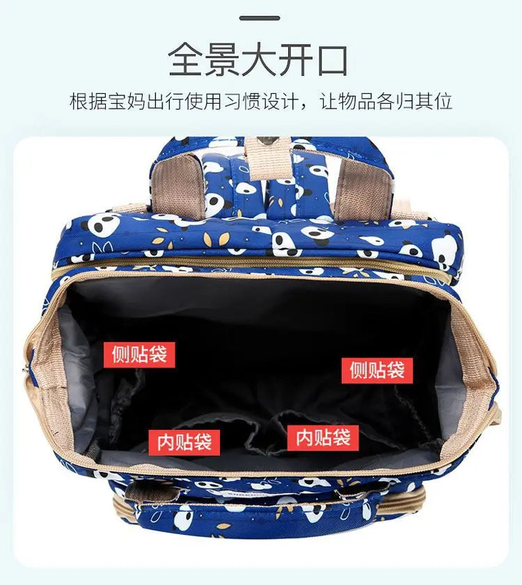 Mama Wickeltaschen Babybett Mutter Große Kapazität Windel Milchflasche Rucksäcke mit Wickelunterlage Praktische Baby-Stilltaschen Geschenk