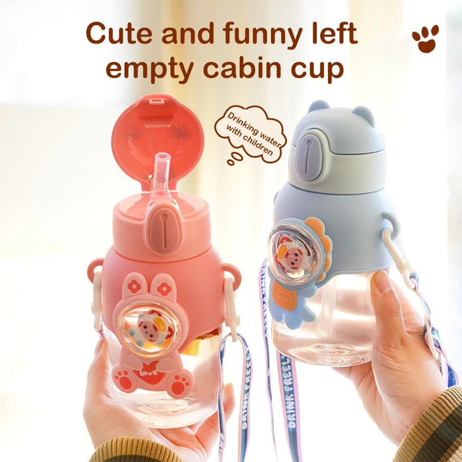 600 ml Kawaii Sommer Kinder Wasser Tasse Hochwertige Herbst-proof Stroh Tasse Jungen und Kreise Gehen zur Schule baby Wasserkocher