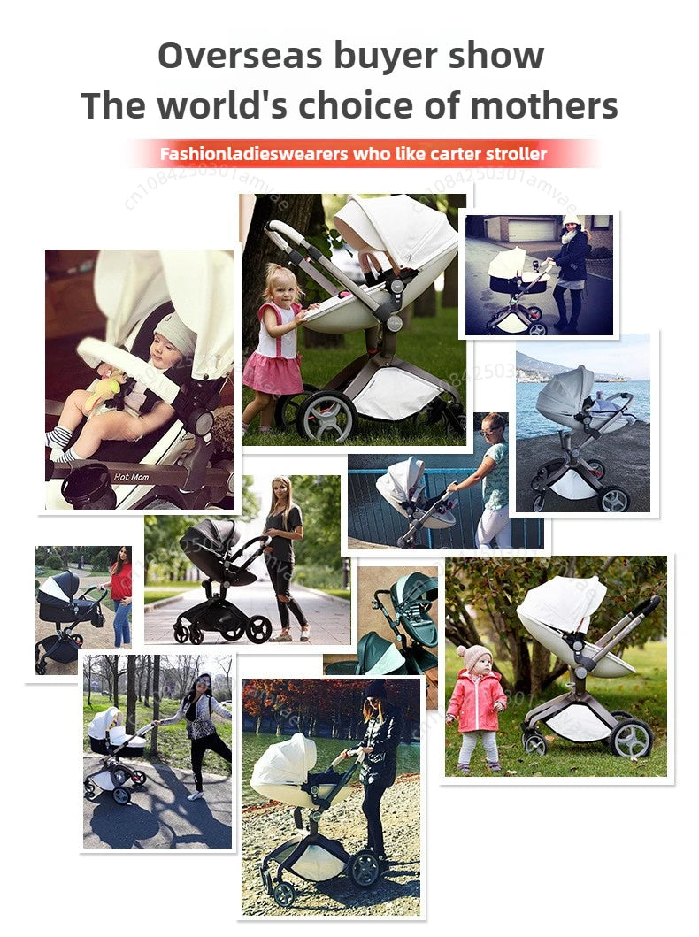 Hotmom-Kinderwagen Hohe Landschaft kann sitzen und liegen. Zusammenklappbarer, leichter britischer Zwei-Wege-Kinderwagen. Anpassung an 0–4 Jahre alt