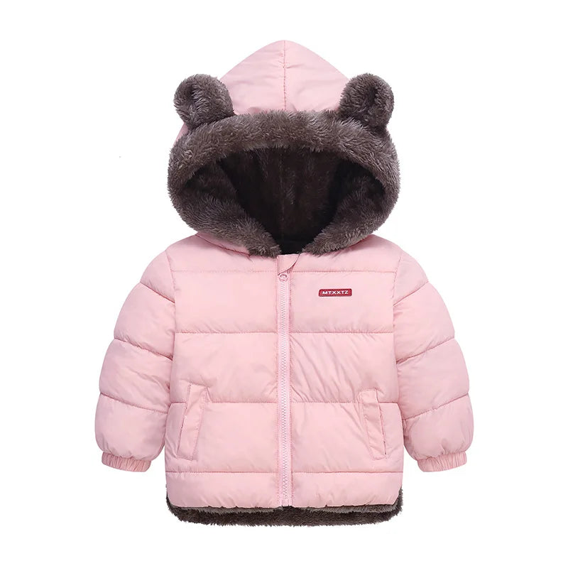 Jungen Mädchen Dicke Jacken Winter Kinder Gepolsterte Fleece Warme Mäntel Kinder Mit Kapuze Baumwolle Oberbekleidung Kinder Kleidung Kaschmir Schneeanzug