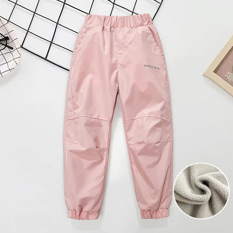 Winter Kinder Daunenhose Herbst Mädchen verdicken Hose Teen Jungen Fleece gepolstert warme winddichte Skihose für 3–14 Jahre Kindergerinnsel
