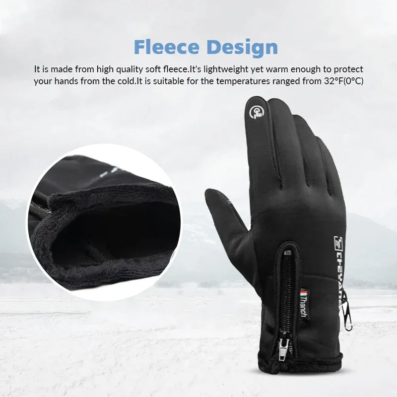 Winterhandschuhe -40 ℃   Wasserdichte Thermo-Touchscreen-Thermo-Winddichte warme Handschuhe für kaltes Laufen, Reiten, Sport, Wandern, Skifahren