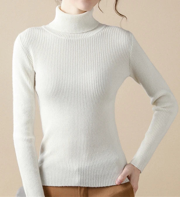 Heliar Damen-Herbstpullover mit Rollkragen, gestrickte, weiche Pullover, Kaschmirpullover, einfache, weiche Pullover für Damen, 2026, Herbst und Winter