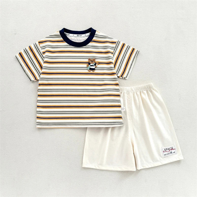 Kinder Kleidung Set Baby Jungen/Mädchen T-Shirt + Shorts Sommer Kleidung Baumwolle Cartoon Casual Jungen Trainingsanzug Kinder Baby Kleidung set