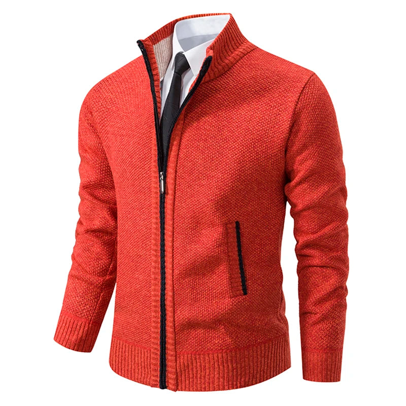 Herbst Und Winter New Jersey männer Casual Sport Mantel Einfarbig Stehkragen Wullover Greifen Fleece Warm Zipper Strickjacke