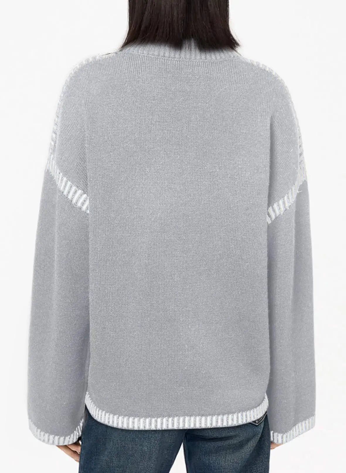 Strickwaren Damen Kleidung Sueter Roupas Femininas Damen Winter Strickpullover Rundhalsausschnitt Lose Lange Ärmel Herbst Mode 2025