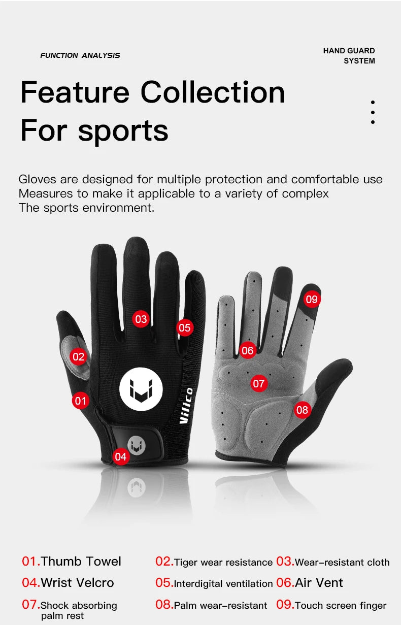 Herbst Winter MTB Radfahren Lange Finger Handschuhe Nicht-Rutsch Verschleiß Shock Proof Atmungsaktive Touchscreen Fahrrad Motorrad Handschuhe Männer