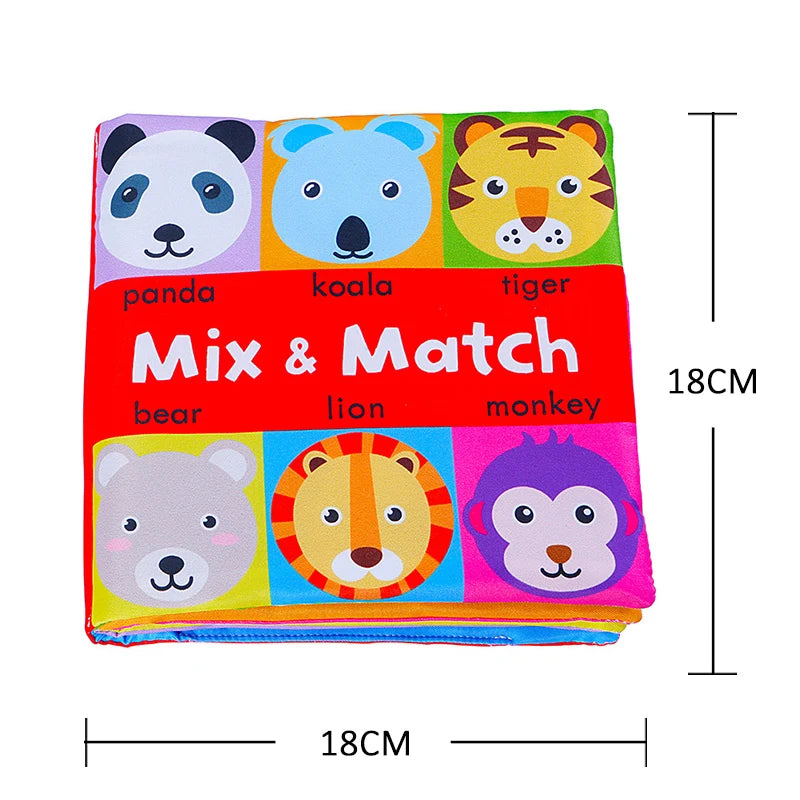 Weiche Babybücher, 3D-Touch-Feeling, kontrastreiches Stoffbuch, sensorisches frühes Lernen, Kinderwagenspielzeug für Kleinkinder, Geschenke von 0–12 Monaten