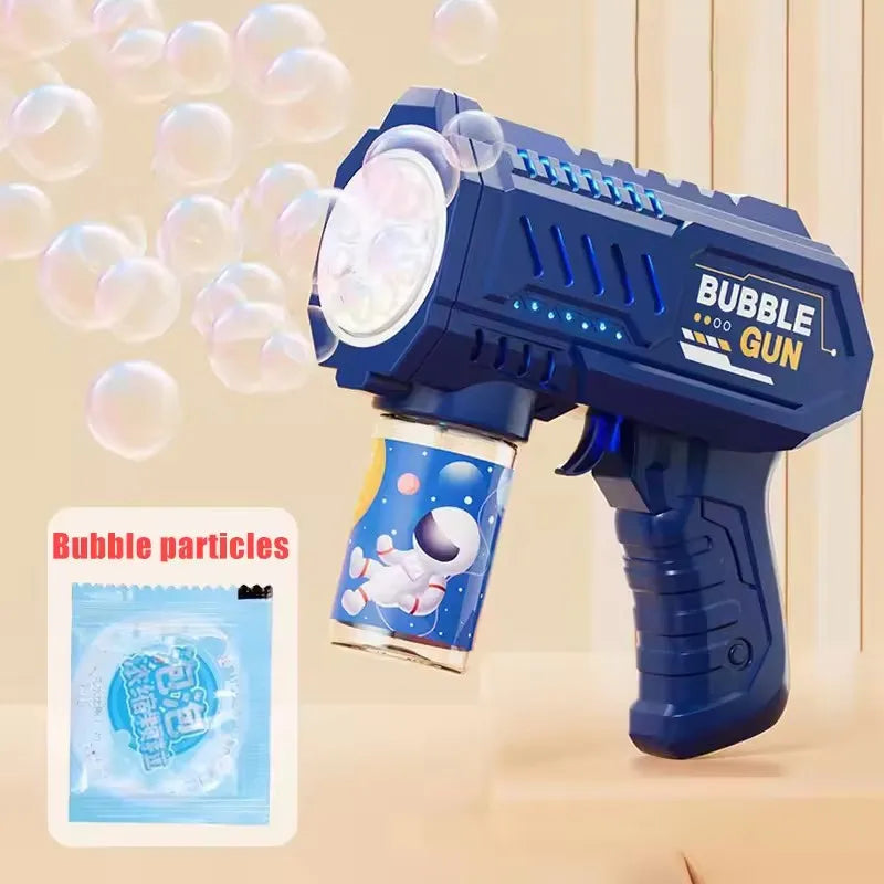 Vollautomatische Seifenblasenpistole, Raketenblasenmaschine, automatisches Gebläse mit Seifenblasenflüssigkeit, Spielzeug für Kinder, Strand, Outdoor, Seifenblasen-Geschenke