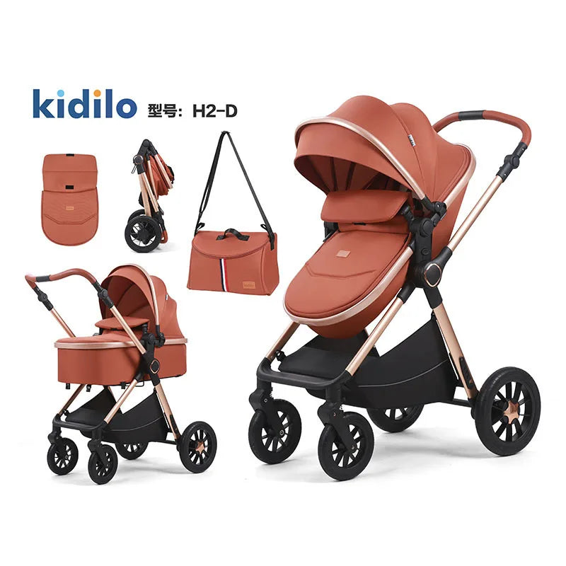 Lazychild Kinderwagen, multifunktionaler Schlafkorb, Kinderwagen zum Sitzen oder Liegen, neuer Kinderwagen mit hoher Landschaft
