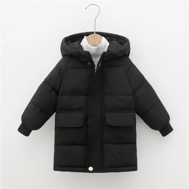Kinder Warme Daunen Lange Oberbekleidung Winter Herbst Teen Verdicken Baumwolle Kleidung Jungen Mädchen Gepolsterte Parka Mäntel Teen Jacken 3-10 jahre