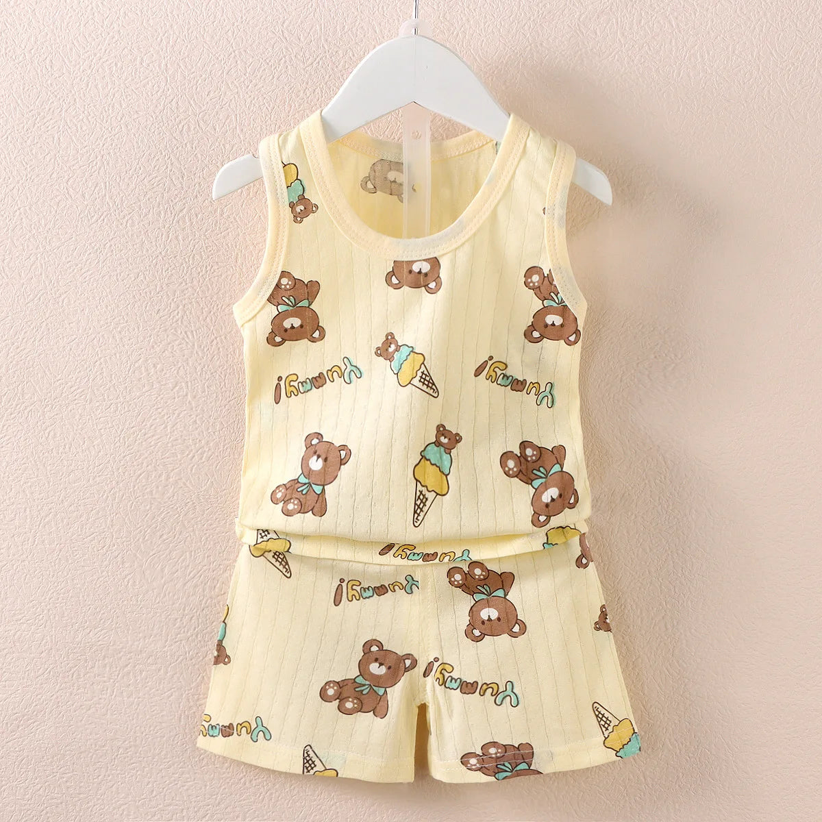 Kinderkleidung, bedruckt, ärmellose Oberteile, Shorts, niedlich, atmungsaktiv, für Kinder, Sommerweste, Shorts, Set, Tank-Top für Babykleidung, Kinder