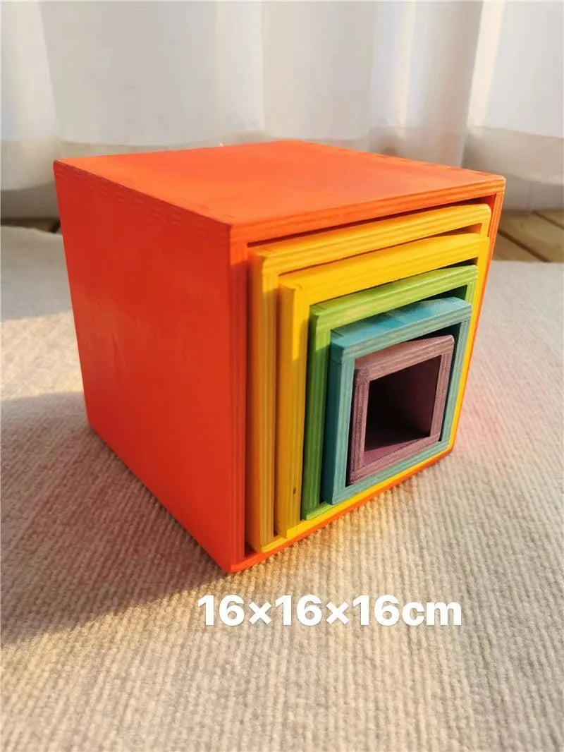 Regenbogen-Holzstapelblöcke