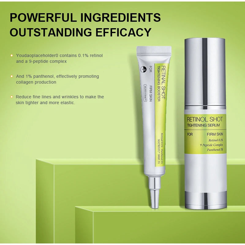 Retinol Shot Augencreme Anti-Aging-Augenserum für Augenringe Falten Feuchtigkeitsspendende Essenz Straffende Behandlung Sanftes Vitamin-C-Serum
