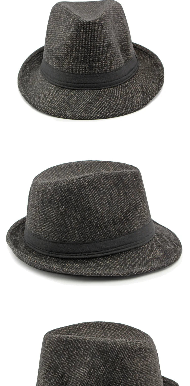 Retro Herren Fedora Hut Herbst und Winter große Krempe Sonnenhut britische Mode Zylinder mittleren Alters und ältere Menschen Hüte Opa