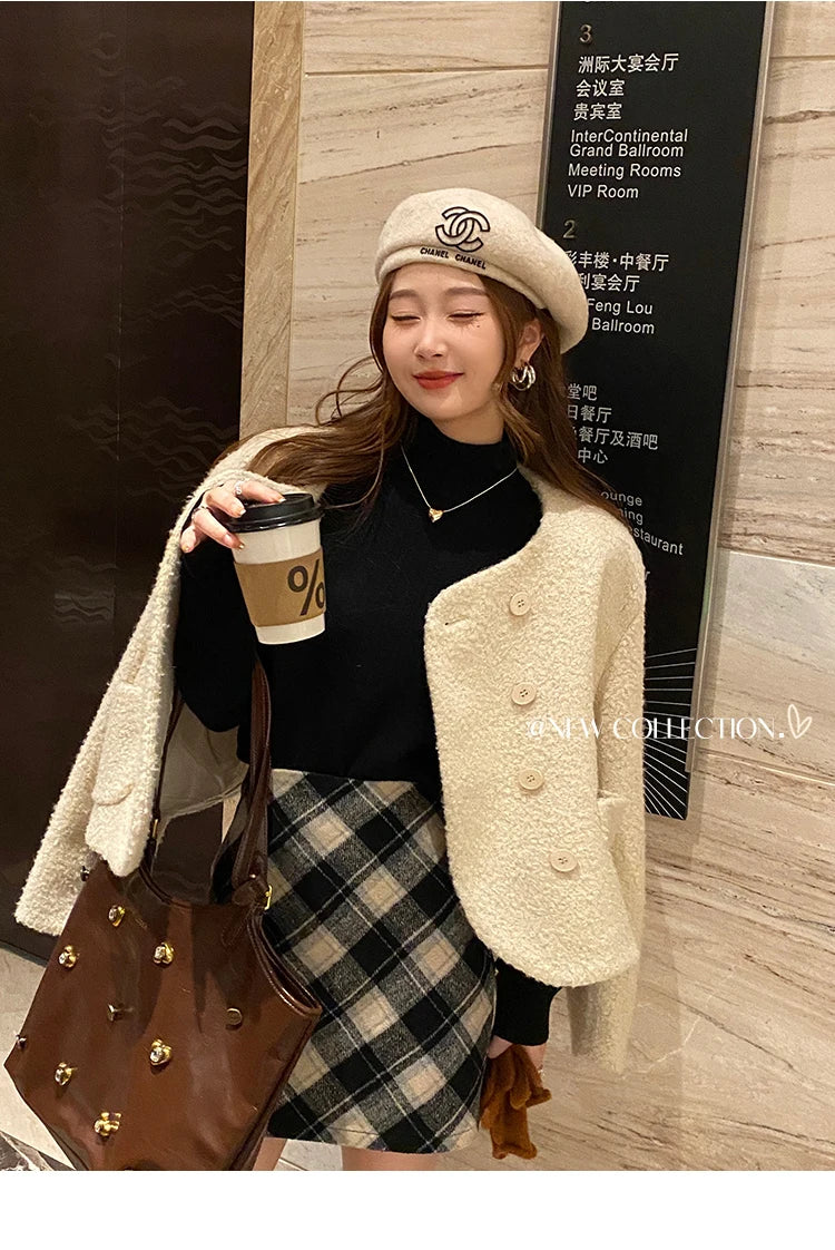 Damen Rollkragenpullover Winter 2026 Retro mit Samtfutter Verdicktes Thermounterhemd Strickpullover