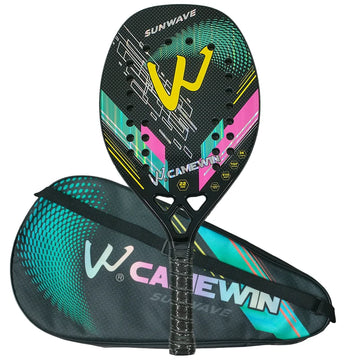 Camewin 3K Beach-Tennisschläger aus Vollcarbonfaser mit rauer Oberfläche, Outdoor-Sportschläger für Männer, Frauen, Erwachsene, Senioren, 2024 Neu