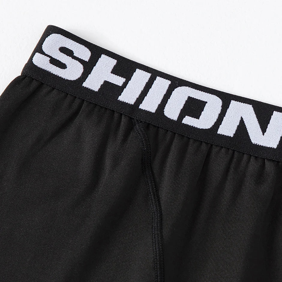 2/4-teiliges Herren-Unterwäscheset für Herbst/Winter, Schwarz, Langarm, für Jugendliche, Fitness, Laufen, Sportshirt, Lässige Stretchhose