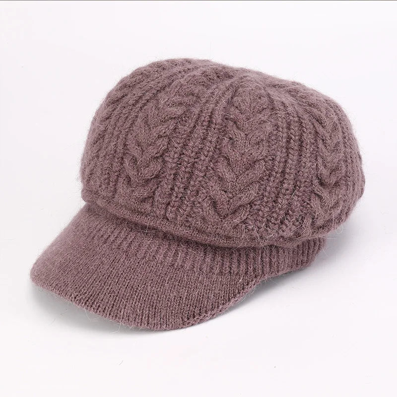 Oma Herbst und Winter gestrickte Wollmütze Entenzunge warme Beckenmütze mittleren Alters und ältere Mutter mit Samt ältere Mütze