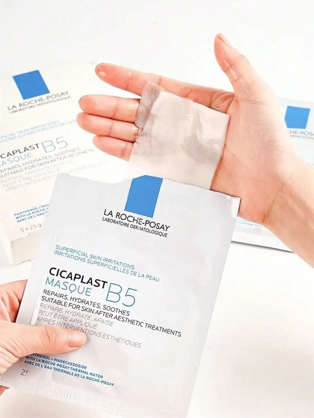 La Roche-Posay Cicaplast B5 Multi-Action Repair Mask Intensiv feuchtigkeitsspendende, beruhigende Barriere-Reparaturmaske für empfindliche Haut nach der Behandlung.