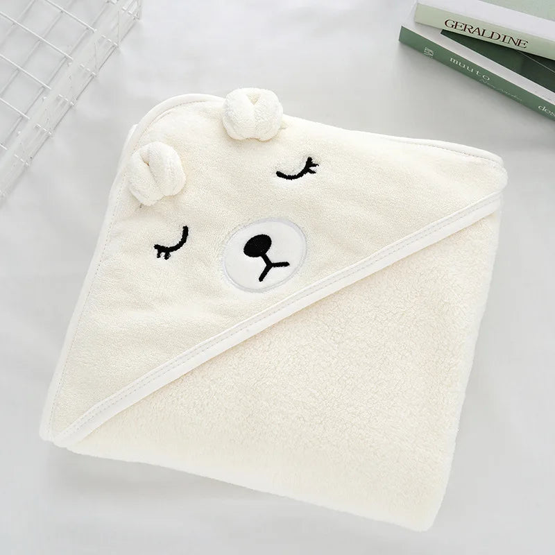 Kleinkind Bademantel Säuglings Bad Handtuch Junge Mädchen Decken Swaddle Mit Kapuze Cartoon Korallen Fleece Handtuch Decke Neugeborenen Kinder Bettwäsche
