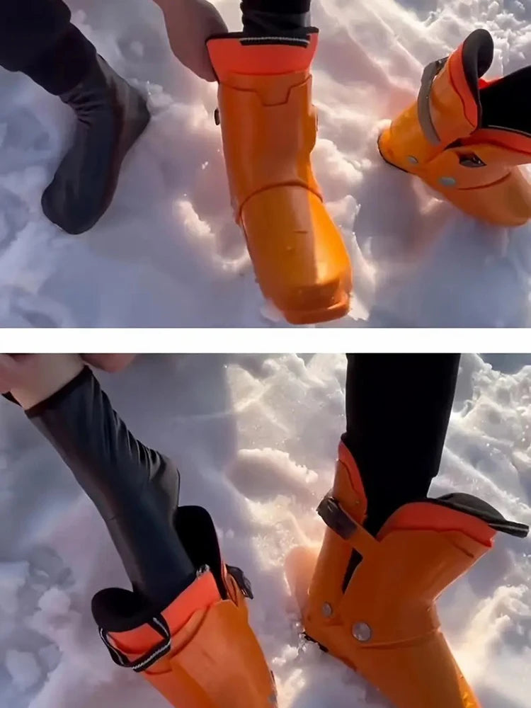 1 Paar warme Schneefeld-Socken für Männer und Frauen im Freien, für Herbst und Winter, verdickte, winddichte, warme Innen-Plüsch-Innenbodensocken