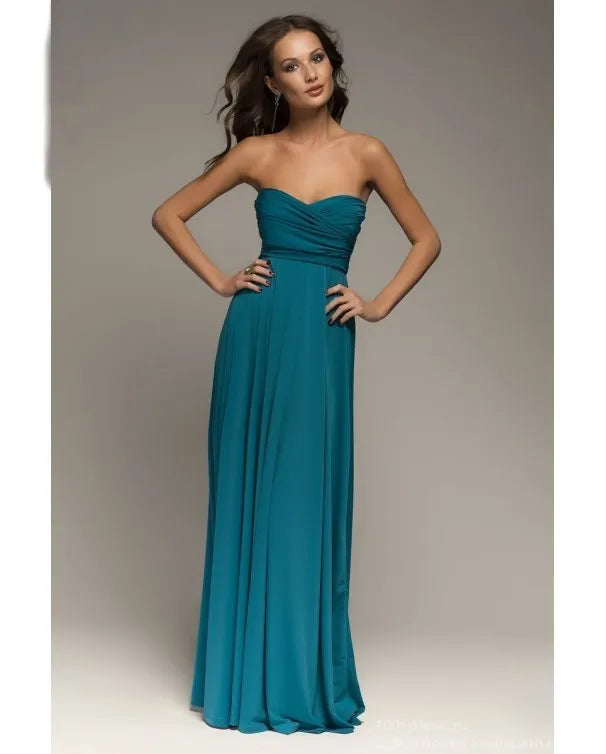 Mode Multi-getragen V-ausschnitt Vestidos De Fiesta Frauen Lange Kleid Sexy Geschnallt Dame Sommer Maxi Kleid