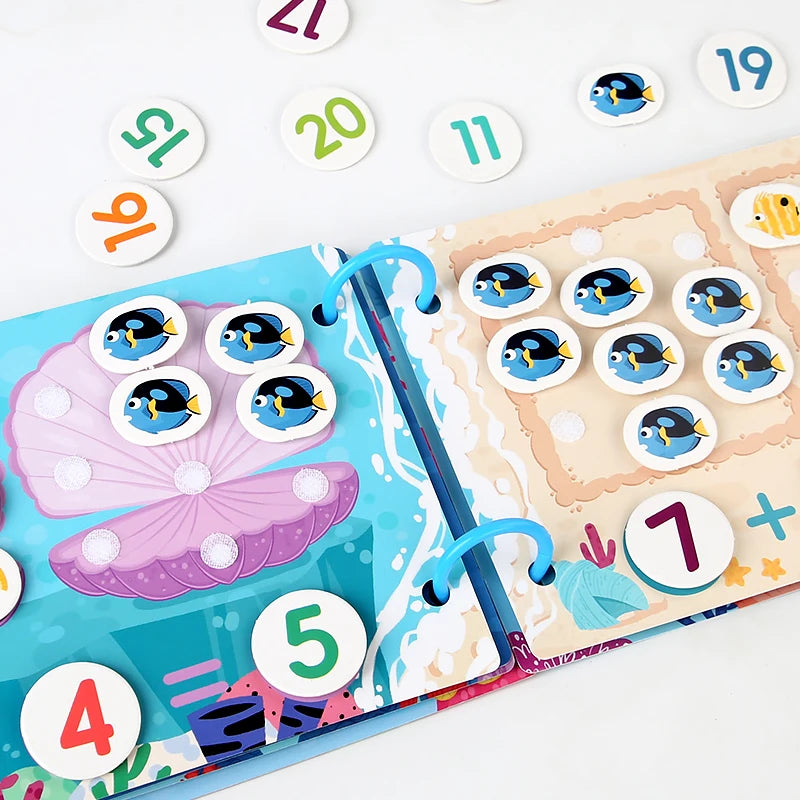 Neue Montessori-Szenenaufkleber für Kinder, DIY-Hand-on-Puzzle, wiederverwendbare Bücher, Cartoon-Lernkognitionsspielzeug für Kinder, Geschenk