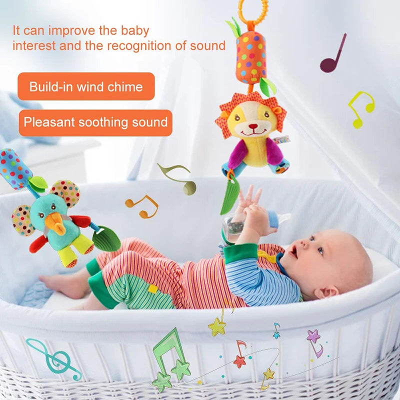 Baby Sensorische Hängende Rasseln Weiches Lernspielzeug Plüschtiere Kinderwagen Säuglingsauto Bett Kinderbett mit Beißring für Bebe Babys Kleinkinder