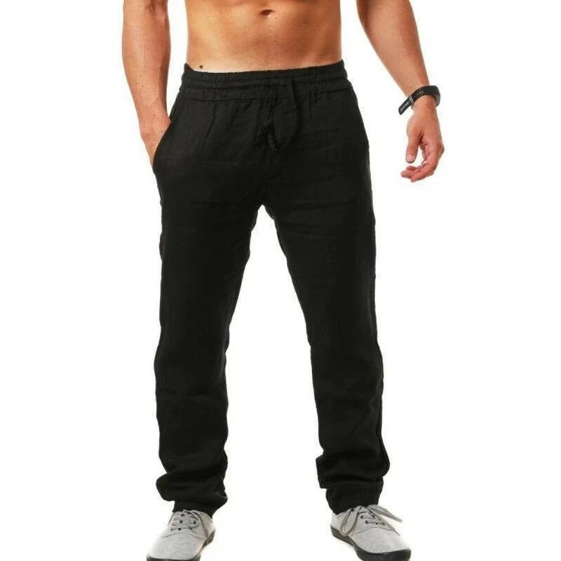 2024 frühling Leinen Breite Männer Hosen Koreanische Hosen Oversize Baumwolle Streetwear Männlichen Neue Yoga Hosen Casual Männer Kleidung Jogginghose