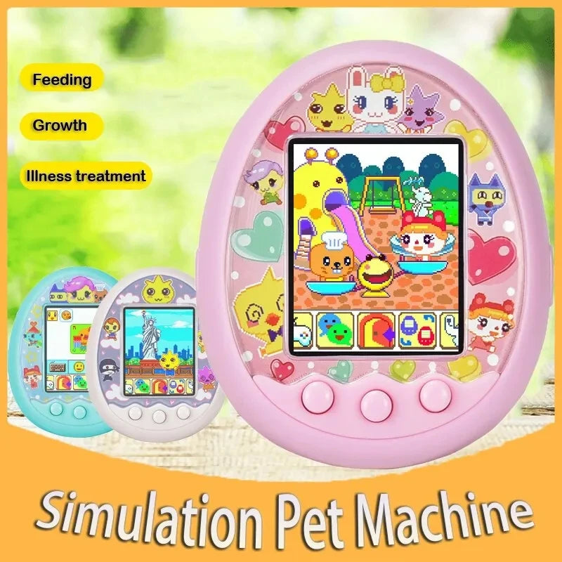 Tamagotchi Elektronisches virtuelles Haustier mit Farbbildschirm, Spieltasche, interaktives virtuelles Haustier, Dating-Spielmaschine, Kinderspiel, Spielzeug, Mädchen