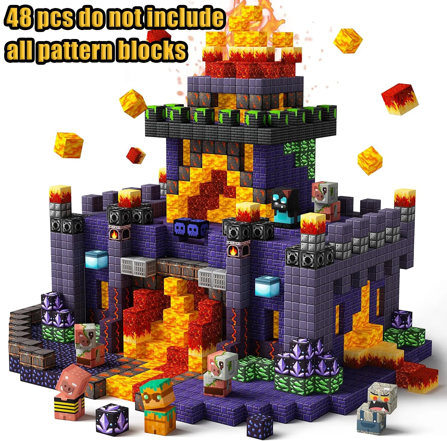 Magnetische Bausteine Minenwelt Magnetisches Pool-Schloss Villa Party Konstruktions-Bausteine STEM Jungen Mädchen Kinder Spielzeug-Set Geschenk