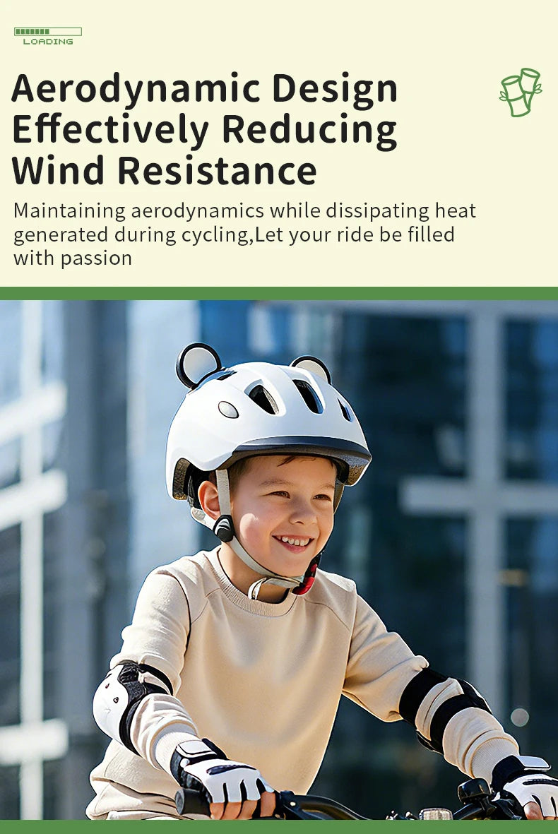 Kinder-Fahrradhelm mit Panda-Cartoon-Design für Kleinkinder, Skateboard, Roller, Radfahren, 51-55cm Kinderfahrradhelm