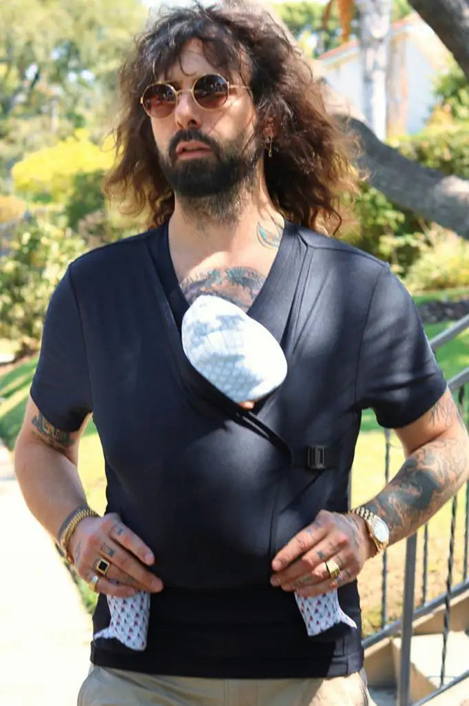Summer Parent-Child Clothing: Multifunctional Kangaroo T-Shirt for Dad and Mom – Comfortable Vest for Babywearing, Women's Clothing