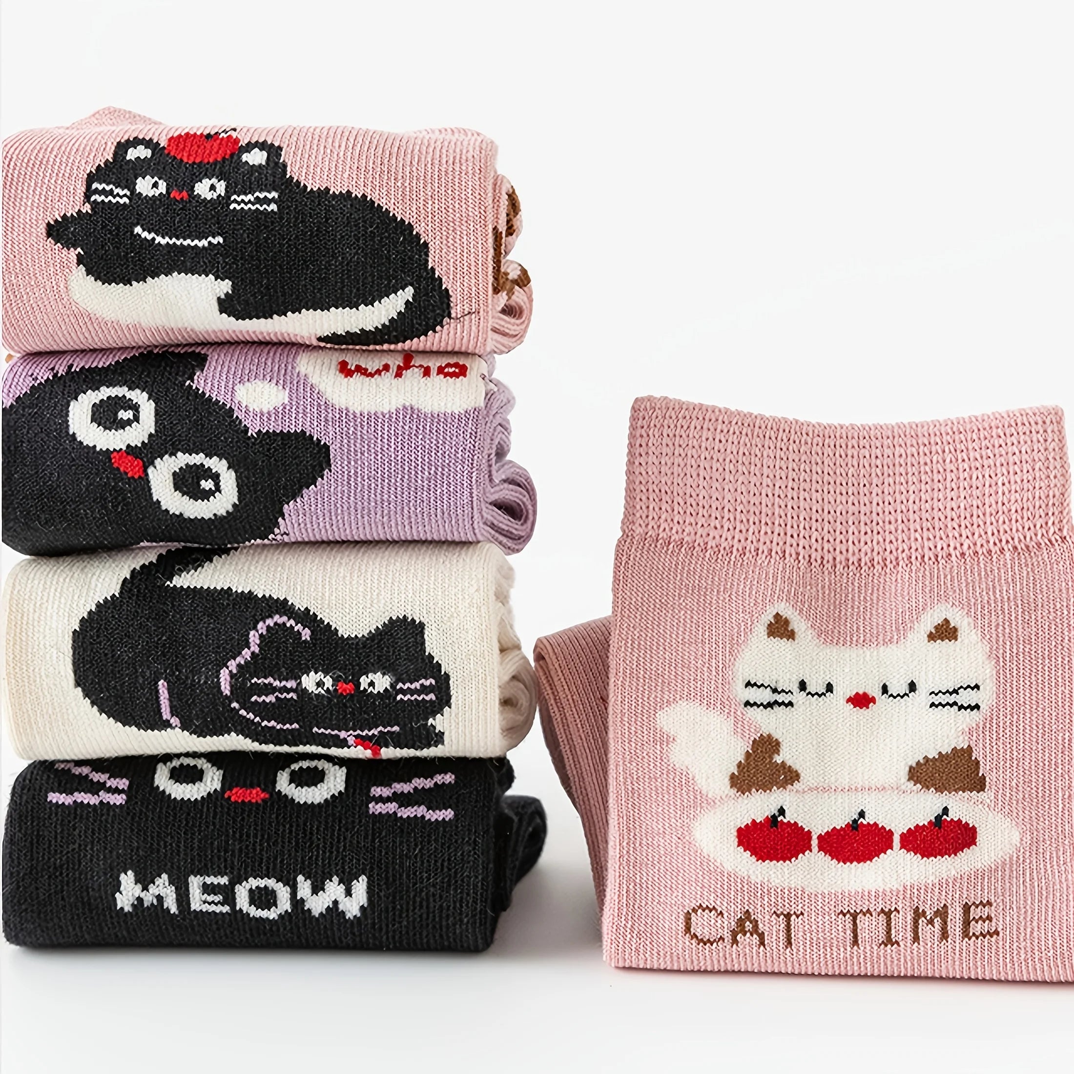 Kids Cat Socks 5-Pack