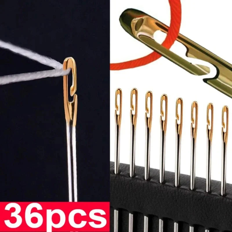 /36pcs Blind nadel ältere Nadel-Seiten loch Hand Haushalt Nähen Edelstahl Nähen unnötige Einfädeln DIY Schmuck